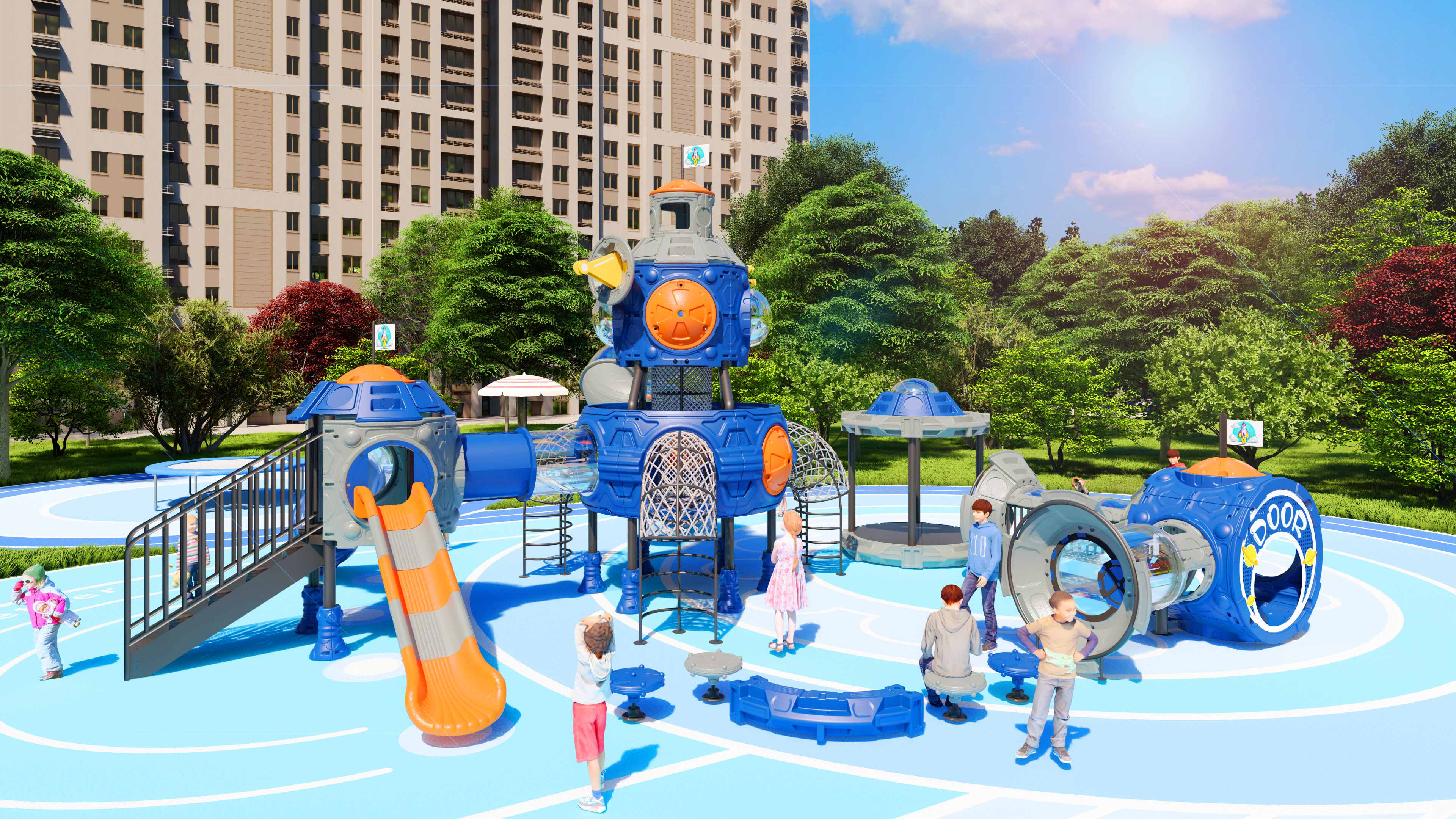 幼儿园室外大型滑梯星系穿越