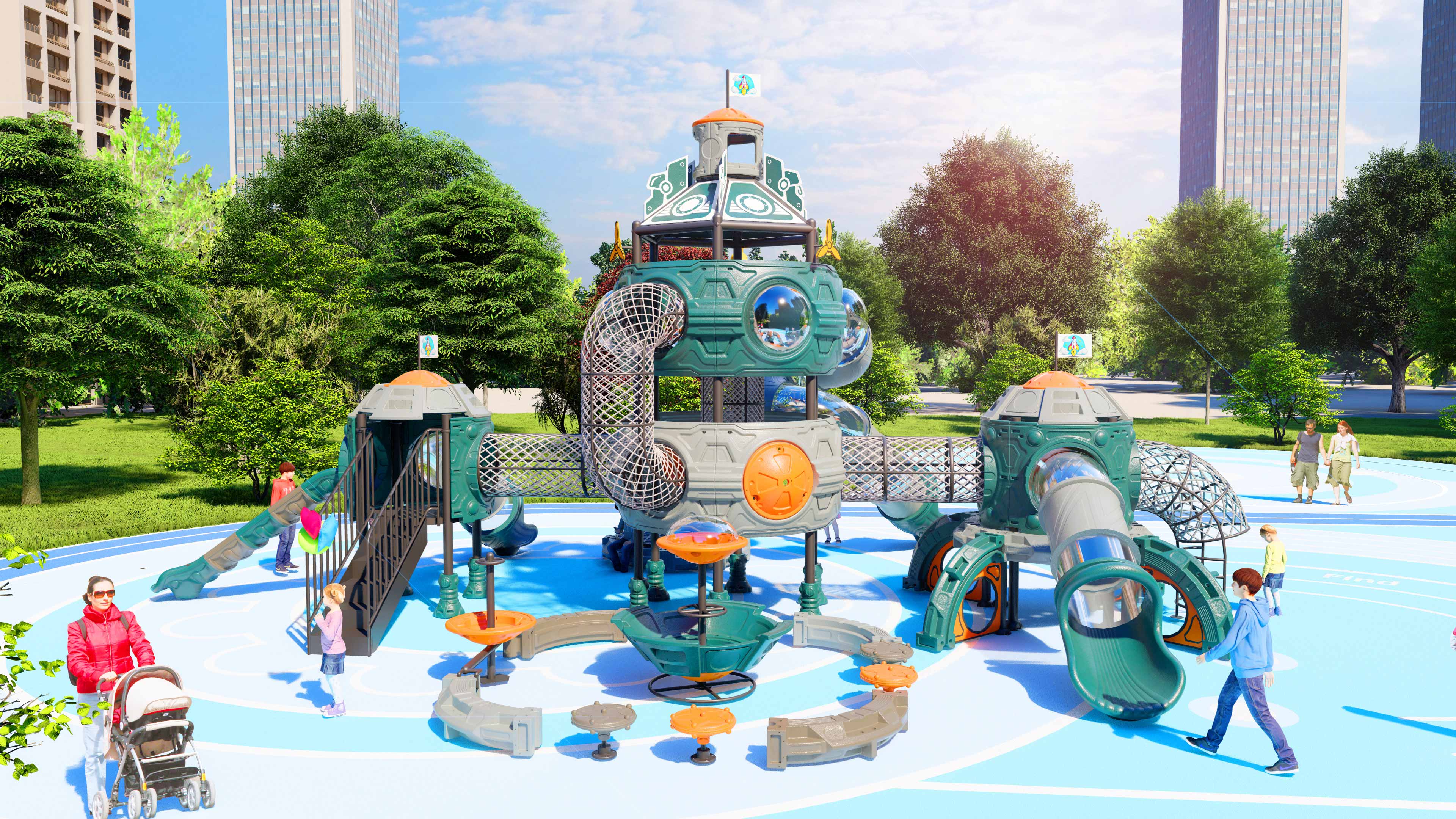 幼儿园室外大型滑梯星系穿越